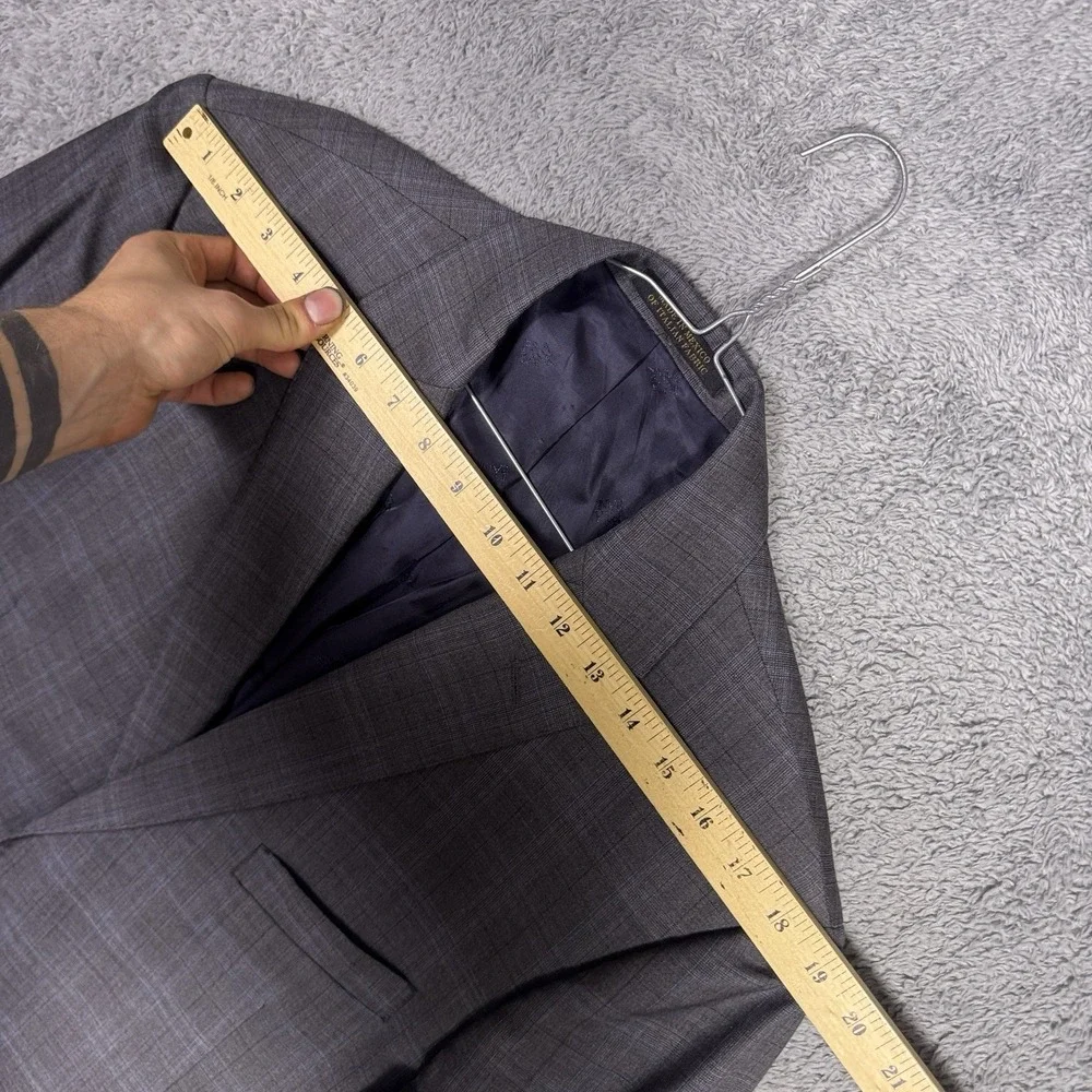 Jos A Bank Reserve Suit Mens 44R 38 Reda 1865 Wool Windowpane 2 Piece Set